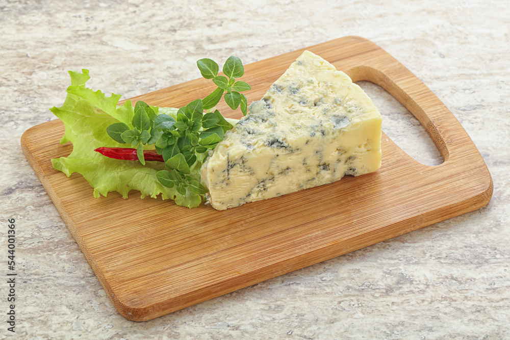 Blue cheese piece over board Blue cheese piece over board