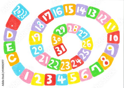 ２０２３年カラフルうずまきカレンダー（１２月）	