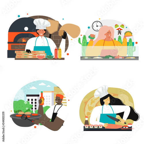 Vector fast food cafe or restaurant illustration