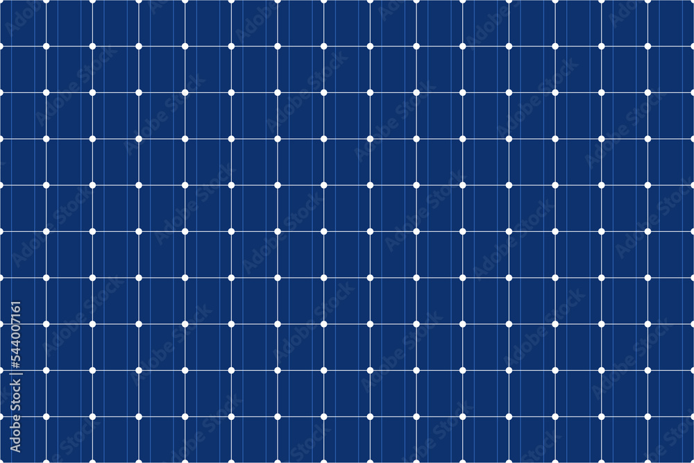 Solar panel grid seamless pattern. Sun electric battery texture. Solar cell pattern. Sun energy battery panel seamless background. Eco electricity. Vector illustration on blue background.