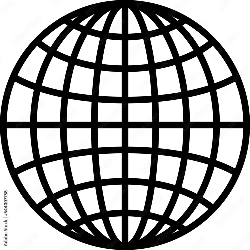 Planet earth icon set. Globe line shape vector illustration Stock ...