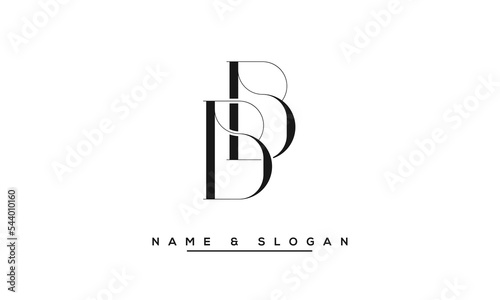 B, BB Abstract Letters Logo Monogram