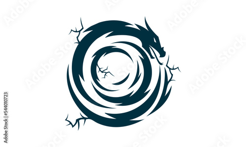 illustration of dragon with thunder