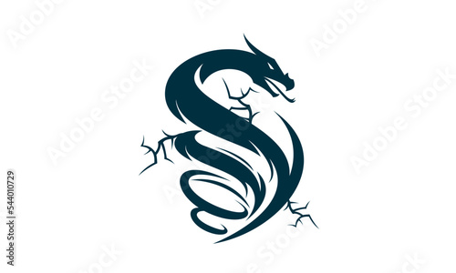 illustration of dragon with thunder