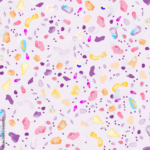 Terrazzo Texture Vector. Flooring Seamless Pattern