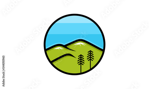 illustration of hills logo template