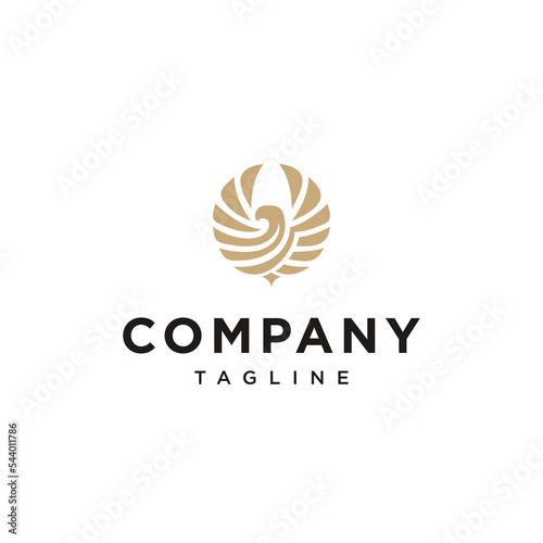  Elegant eagle bird circle logo icon template
