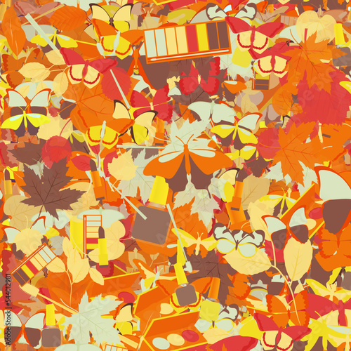 Background pattern abstract seamless design texture. Theme is about redbud, silhouette, beauty, summer, Butterfly, art, cosmetics, background, design, wing, repeat, various, exotic, powder