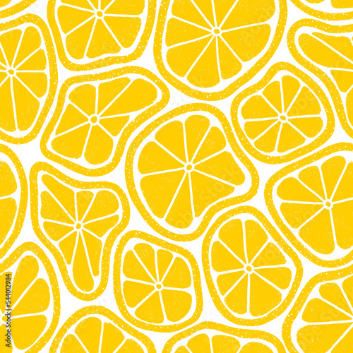 Melting lemons, citrus pattern illustration