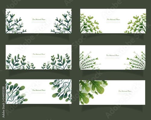 leaves bakground design vector for ecology  set bundle nature leaves background