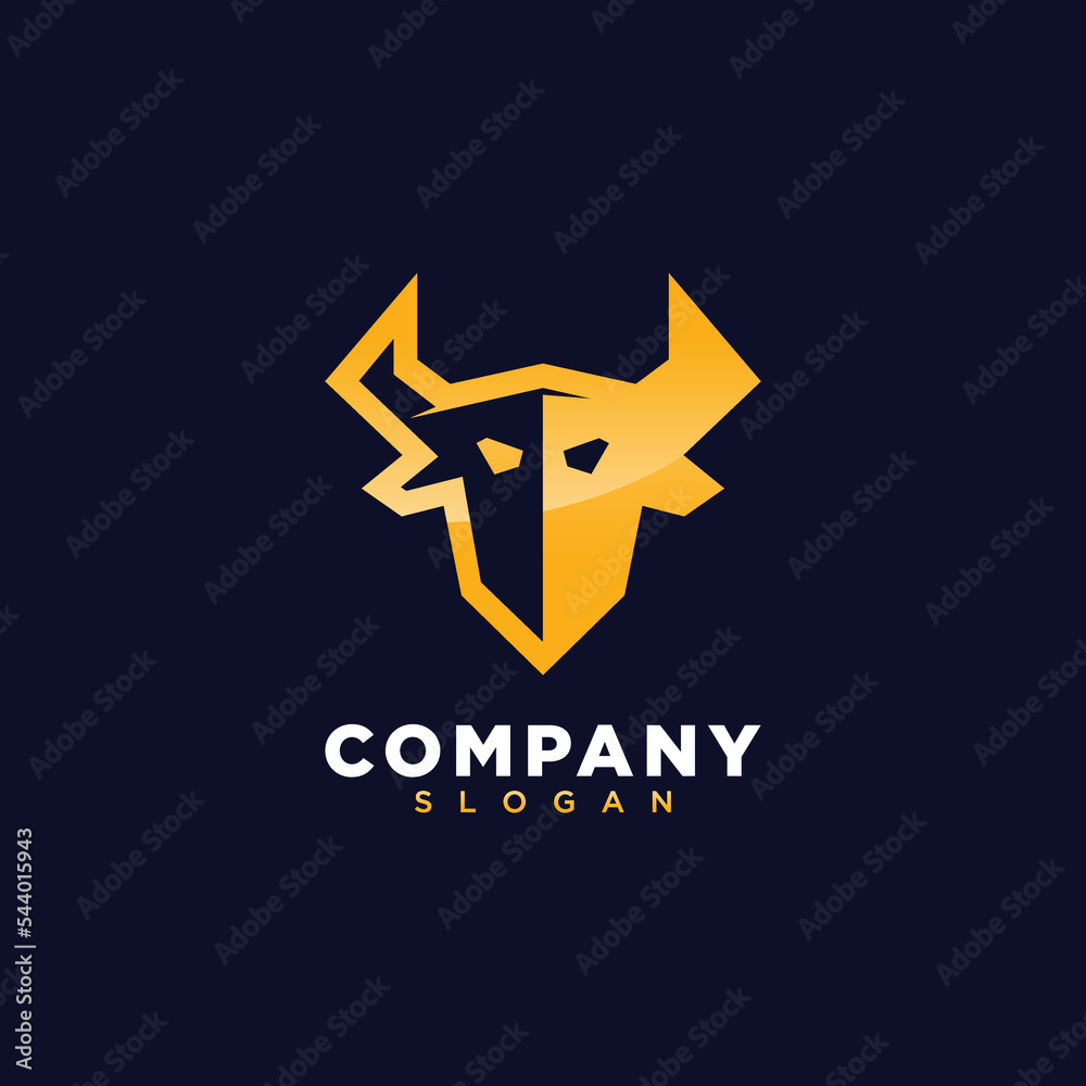 Obraz premium Cattle head vector icon logo