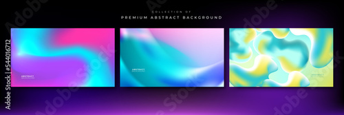 Set of blue pink blur abstract background with gradient fluid liquid blur blurred gradient texture.