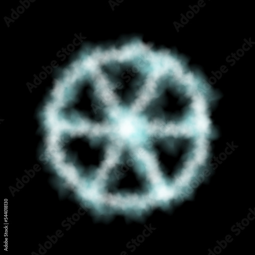 Smoke wheel sign. Isolated ...