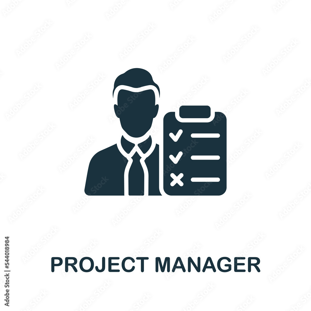 Project Manager icon. Monochrome simple Business Intelligence icon for ...