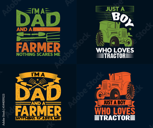 Farmer dad T-shirt Design Bundle, Tractor Driver farmer T-shirt Design Set,