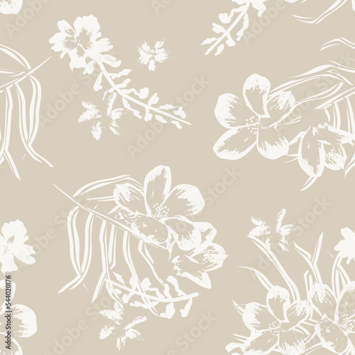 Oriental Floral Seamless Pattern Design Background