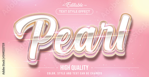 Editable text style effect - Pearl text style theme.