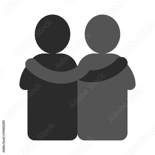 Icon hug friends, brother empathy people, compassion love care siblings