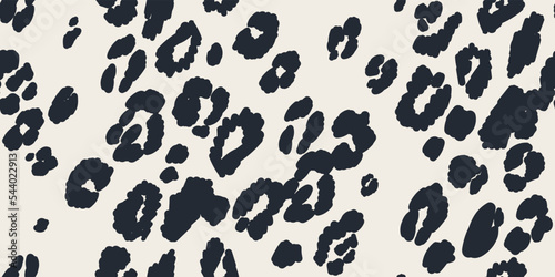 Minimal hand drawn abstract pattern with leopard skin. Collage modern print. Fashionable template for design.
