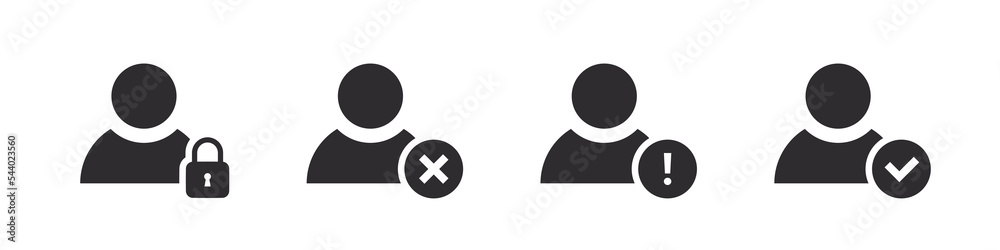 User icons. Account icons. User profile symbol. Security symbol. Vector illustration User icons. Account icons. User profile symbol. Security symbol. Vector illustration