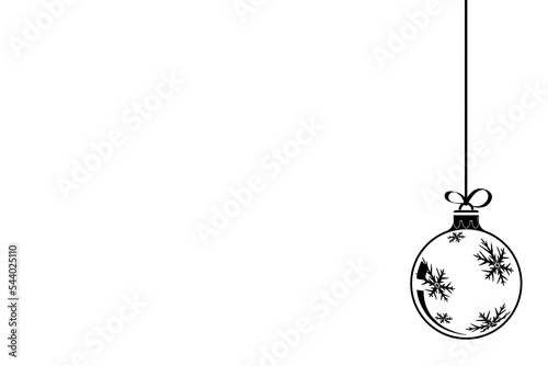 Happy Holidays! Black and white illustration with holiday decoration