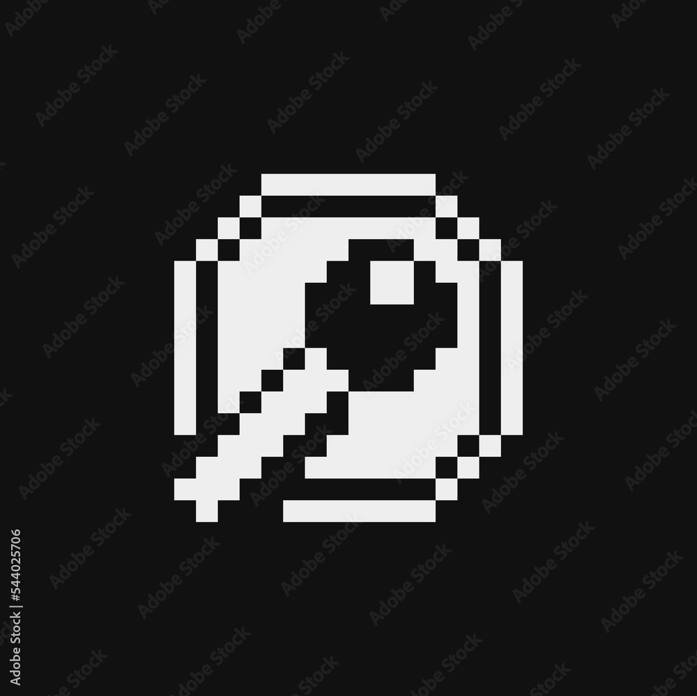 Gong emoji musical instrument pixel art web 1-bit icon, emoji. Design for logo game, sticker, web, mobile app, badges and patches. Isolated vector illustration.