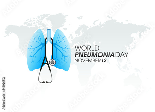 vector graphic of world pneumonia day good for world pneumonia day celebration. flat design. flyer design.flat illustration. photo
