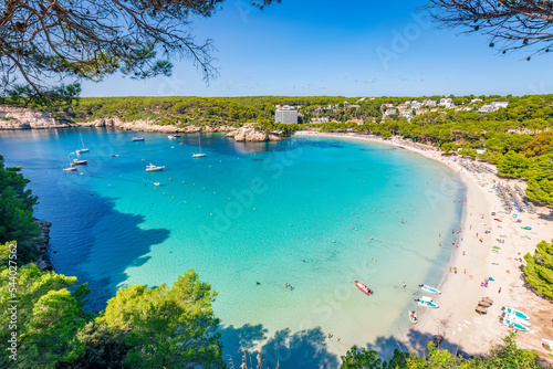 Spain, Balearic Islands, Menorca, Cala Galdana resort in summer photo