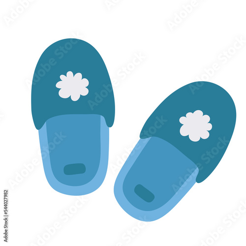 Vector illustration of cute doodle slippers for digital stamp,greeting card,sticker,icon,design