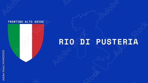 Rio di Pusteria: Illustration mit dem Ortsnamen der italienischen Stadt Rio di Pusteria in der Region Trentino-Alto Adige photo