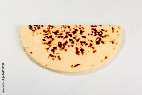 Canvas Print Traditional grilled lapland cheese on white background