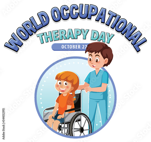 World occupational therapy day text banner design