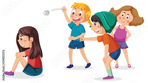 A girl teased by her friends