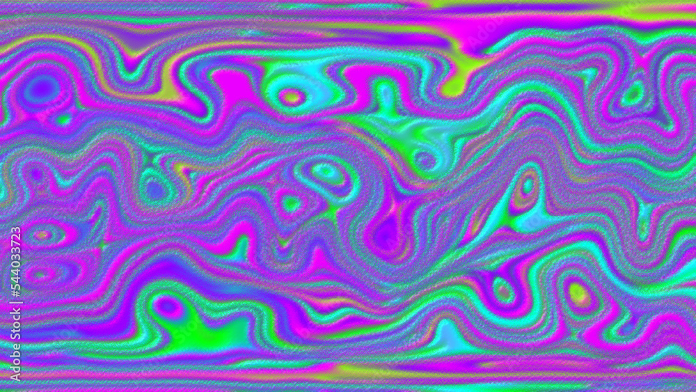 Distorted wave pattern neon color sand art background
