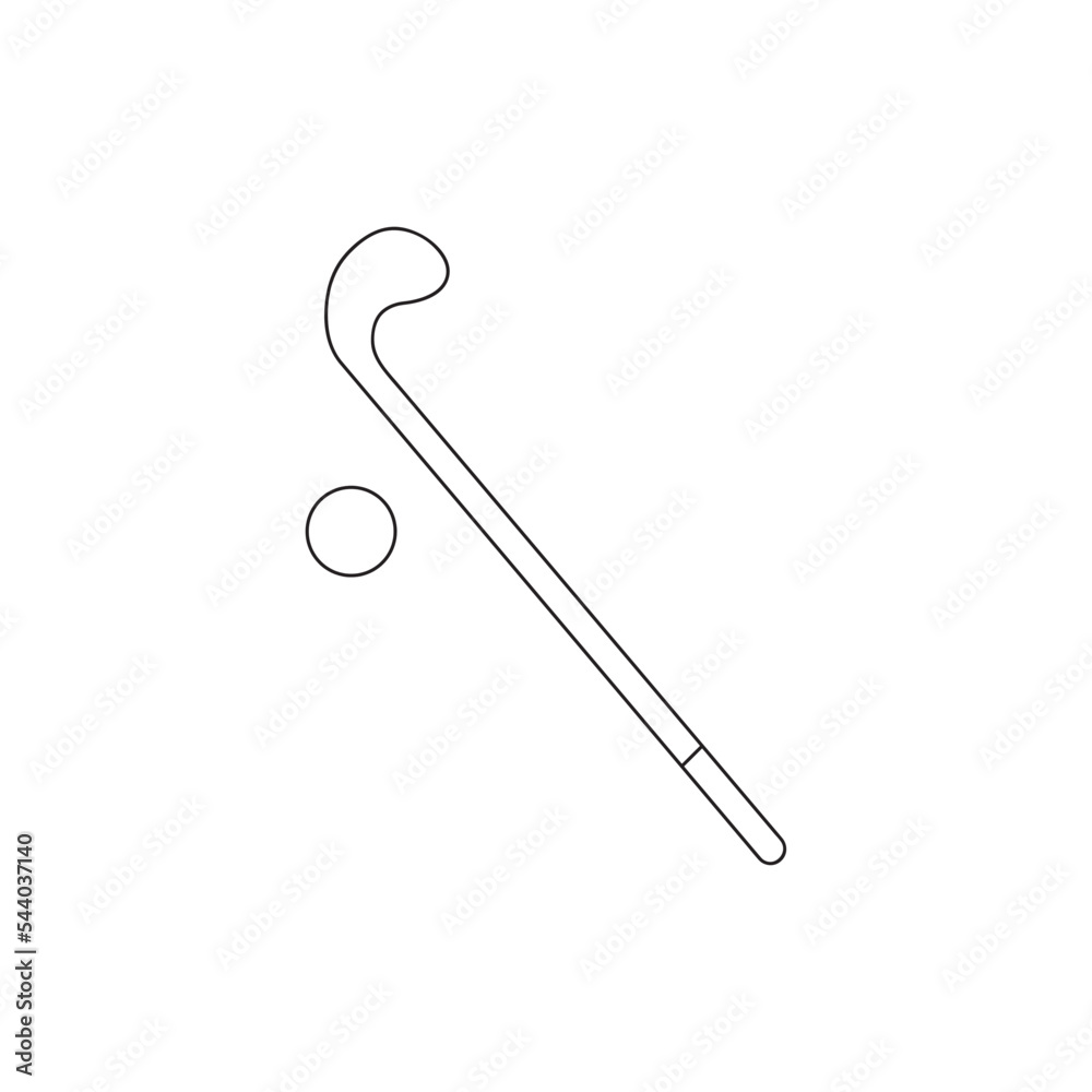 Sports icon - Hockey with ball isolated on white background - vector Sports icon - Hockey with ball isolated on white background - vector