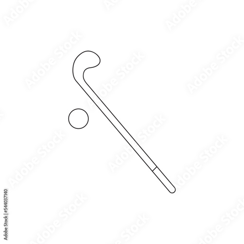 Sports icon - Hockey with ball isolated on white background - vector	