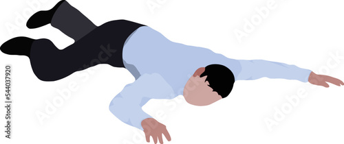 person accidentally fell lying on the ground-