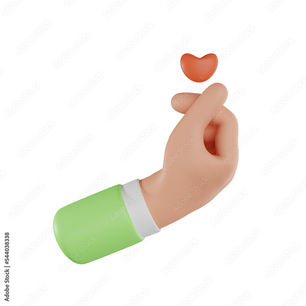3D Rendering Hand Gesture Represents the Finger Heart Symbol. Cartoon character hand holding red heart. a Message of Love. 3d rendering
3D Rendering Hand Gesture Represents the Finger Heart Symbol. Cartoon character hand holding red heart. a Message of Love. 3d rendering
