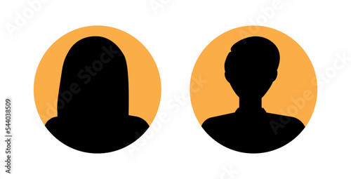 Man and woman avatar icons for profile