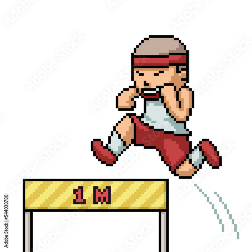 pixel art man run jump