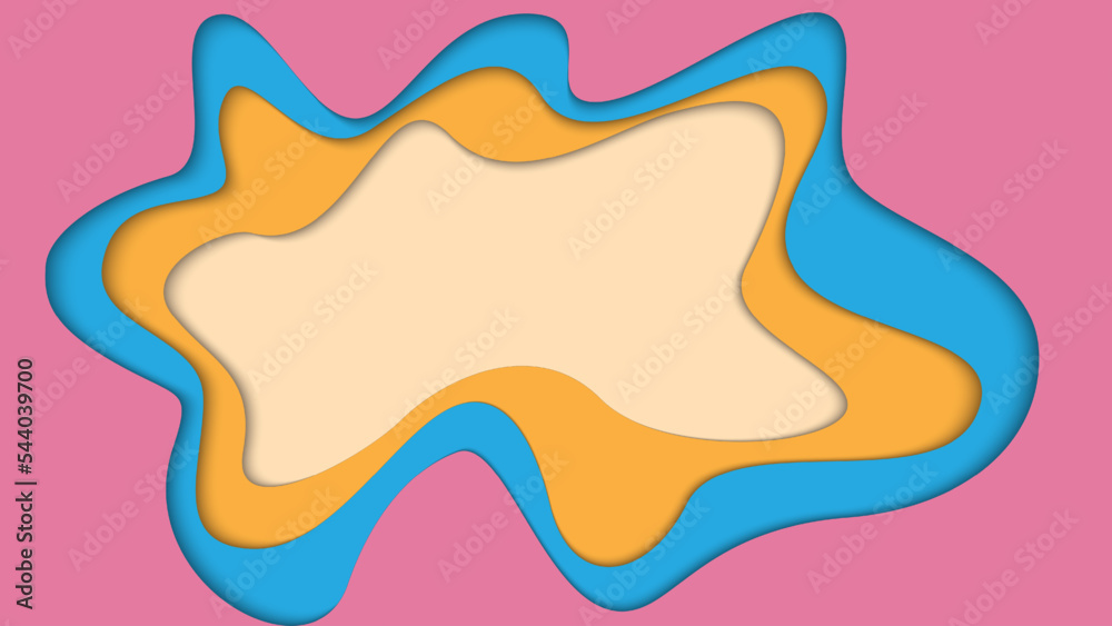 Abstract paper cut background with wavy design