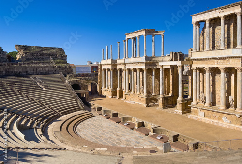 Fotografiet Amphitheatre in ancient city- Spain
