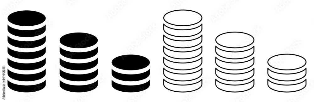 Stack of coins set. Symbol for your website design, logo, app, UI ...