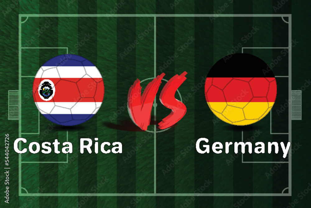 Costa Rica Vs Germany soccer ball in flag design on FIFA World Cup 2022