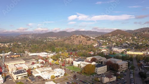 Douglas County Courthouse in Roseburg, Oregon. Aerial view. photo