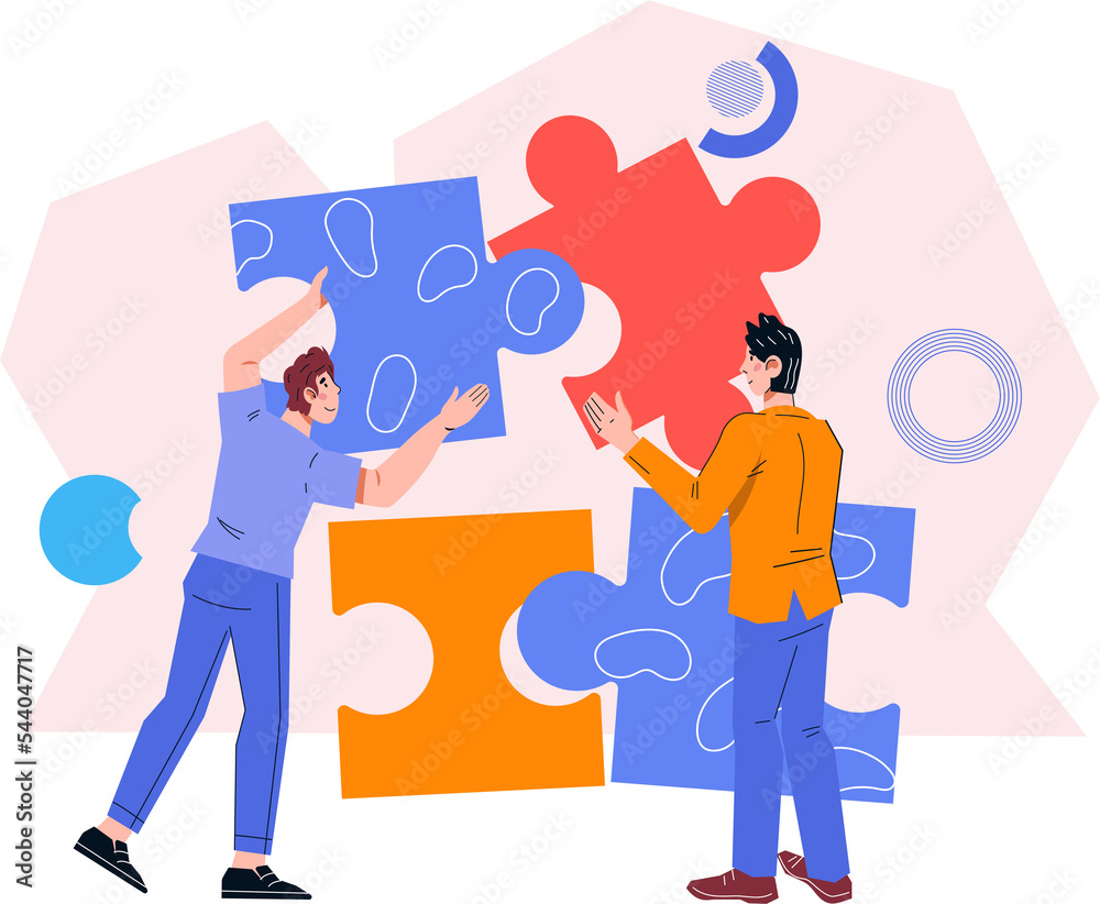 Team building and collaboration, partnership, problem solving concept with business people characters. Team building and collaboration, partnership, problem solving concept with business people characters.