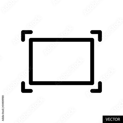 Take a screenshot or Snapshot button vector icon in line style design for website design, app, UI, isolated on white background. Editable stroke. Vector illustration.