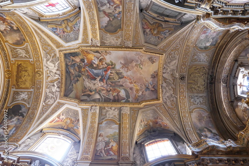 ROME NOVEMBER 7 2022 FRESCOES ON THE CELING OF THE CHURCH OF SANTA MARIA MADDALENA