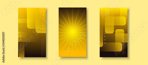 Modern background. story template, abstract frame, colorful, yellow and black gradient, geometric design
