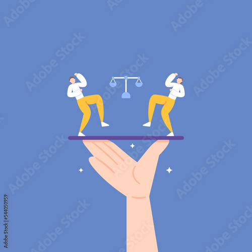 fair boss to employees or subordinates. good and impartial leader. improve employee welfare and provide support. worker protection or insurance. equal or fair. illustration concept design